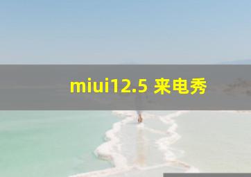 miui12.5 来电秀